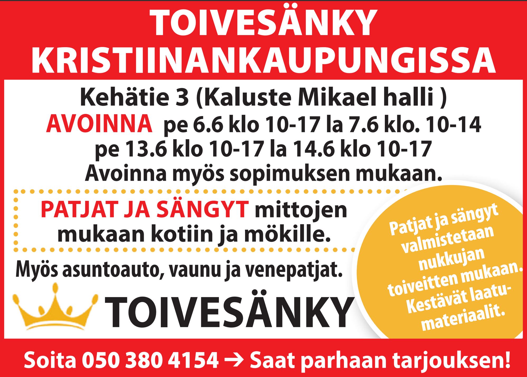 Tästä ilmoitimme